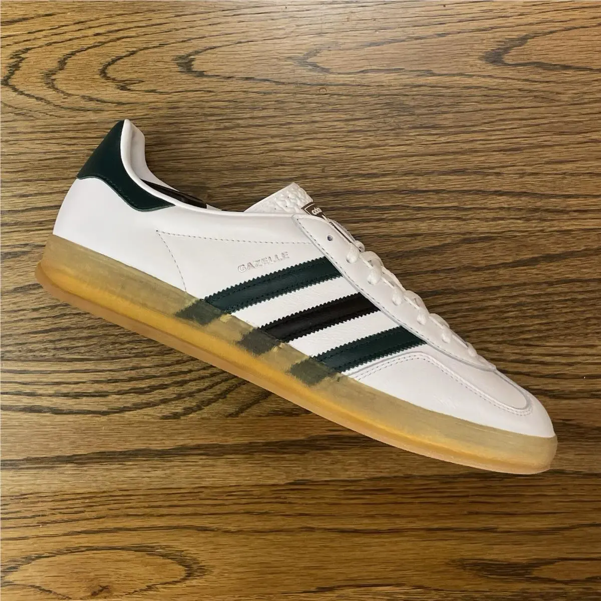 Originals Gazelle Indoor White Collegiate Green Gum Men’s Casual IE2957 by Adidas