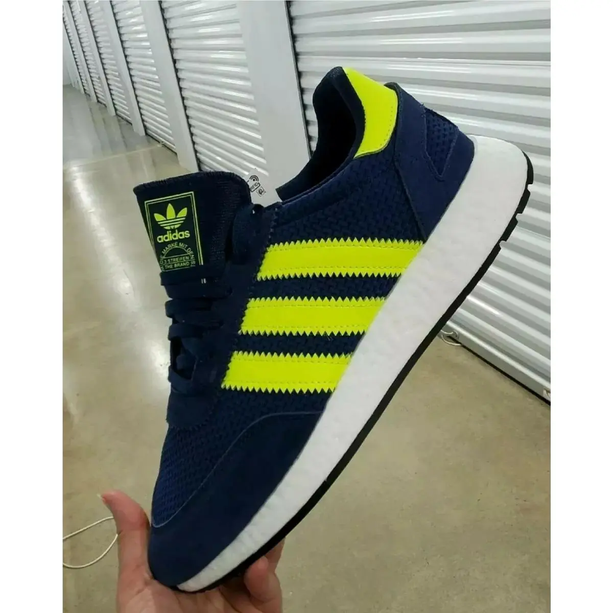 I-5923 Men`s Running Shoes Dark Blue / Solar Yelow F34270 by Adidas