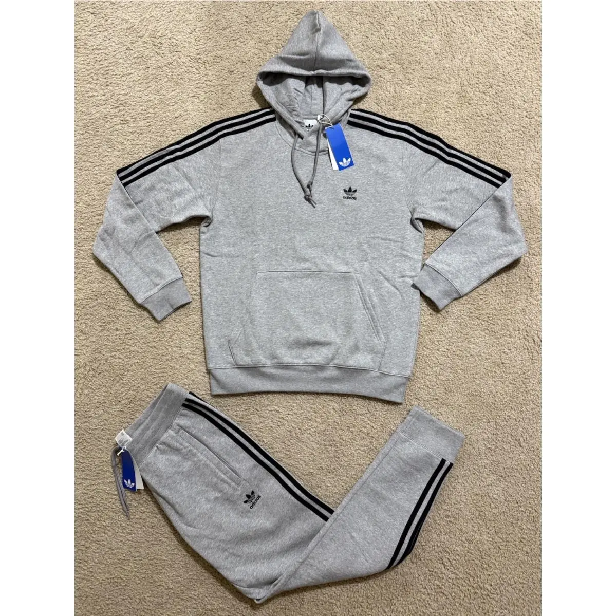 Originals Tracksuit Mens Gray 2 Piece Set Sweatsuit All Sizes Regular by Adidas