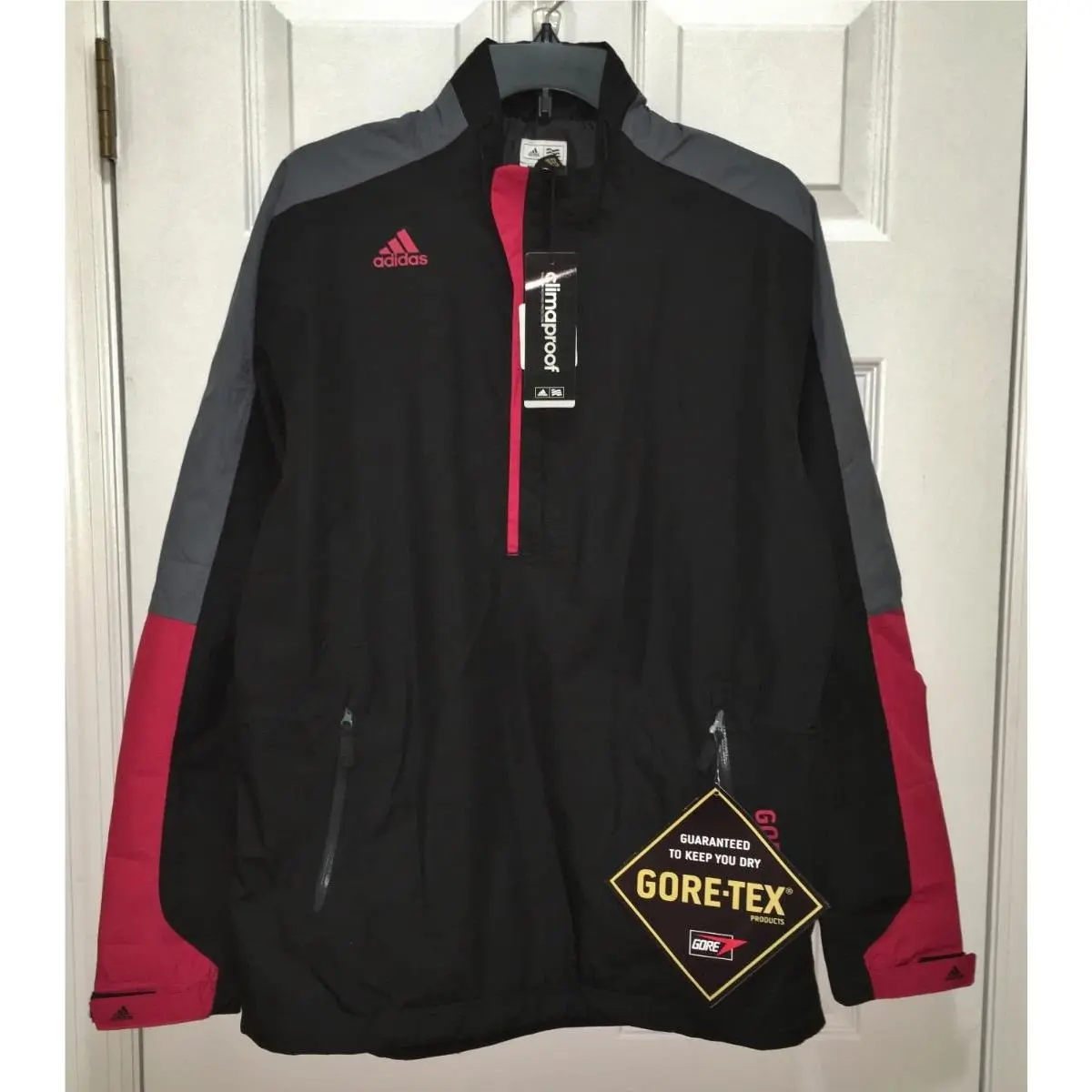 Adidas clothing - ADIDAS Climaproof Gore Tex 2 Layer Half Zip Waterproof Rain Jacke - B83593 - Black 3