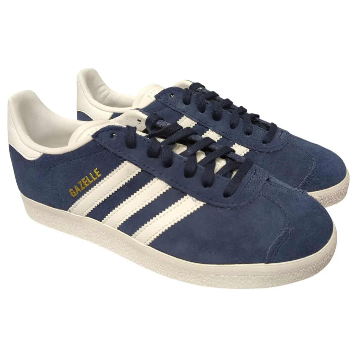 Men`s Retro-inspired 3 Stripe Lace-up Gazelle Shoe Navy by Adidas