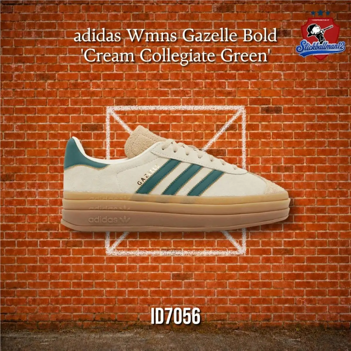 Gazelle Bold Magic Beige Collegiate Green Women`s ID7056 by Adidas