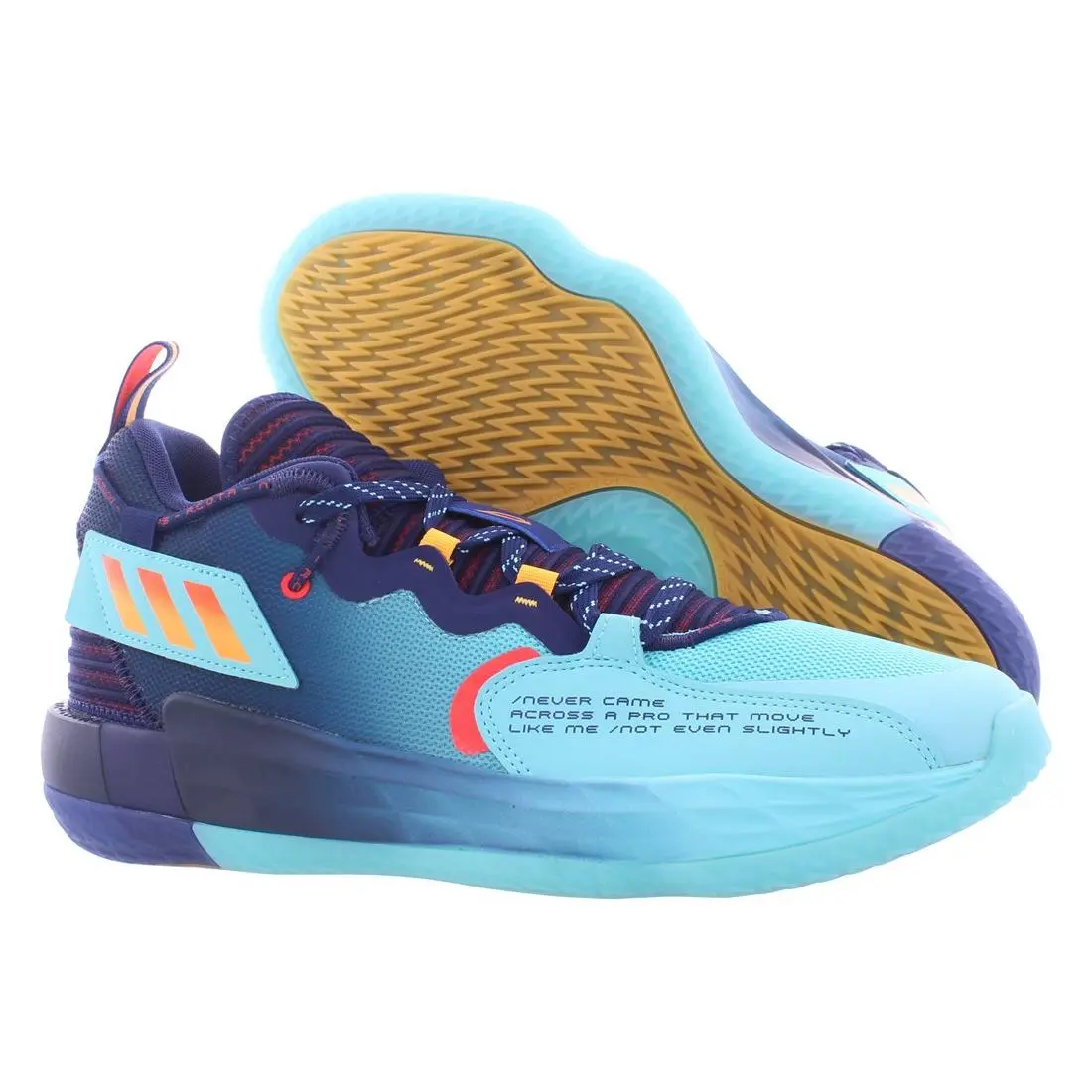 Adidas Dame 7 Extply Unisex Shoes - Dark Blue/Pulse Aqua/Solar Red, Main: Blue
