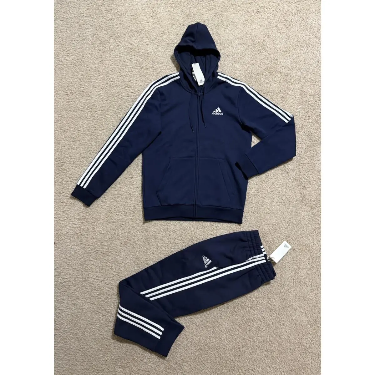 Essentials Tracksuit Mens 2 Piece Set Sweatsuit Multiple Sz by Adidas