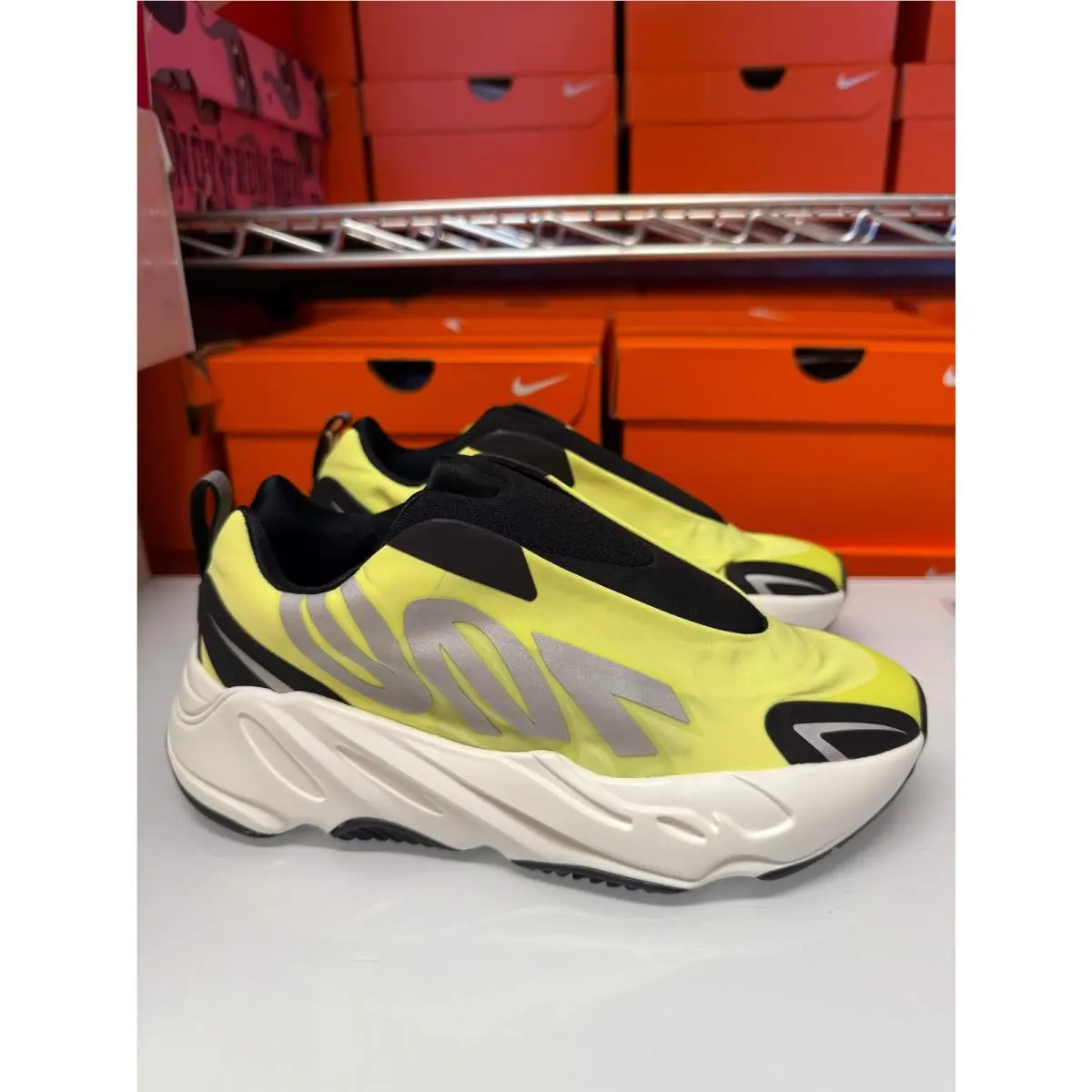 Men`s Yeezy 700 Mnvn Laceless Shoes Phosphor GY2055 by Adidas