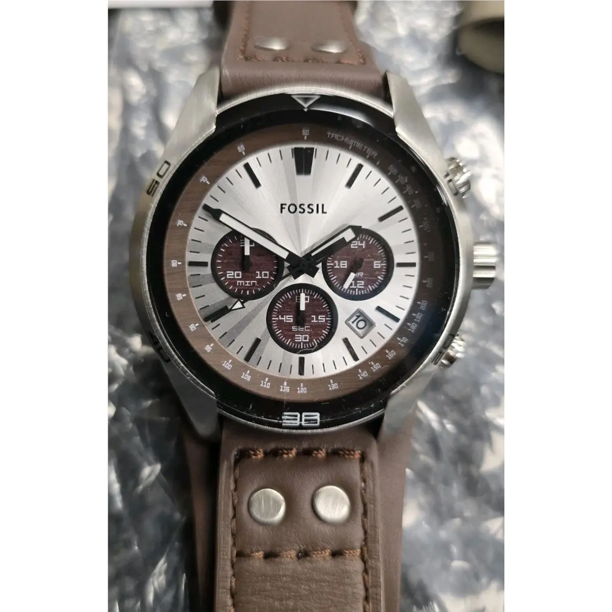 Cuff Chronograph Tan Leather CH2565 Men`s Watch Men`s Watch by Fossil