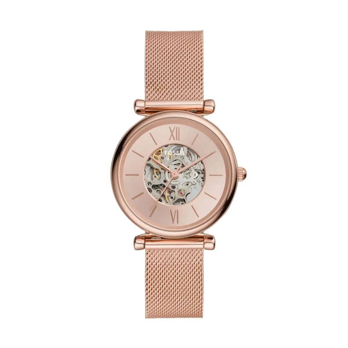 Women`s Carlie Automatic Stainless Steel Regular Rose Gold by Fossil