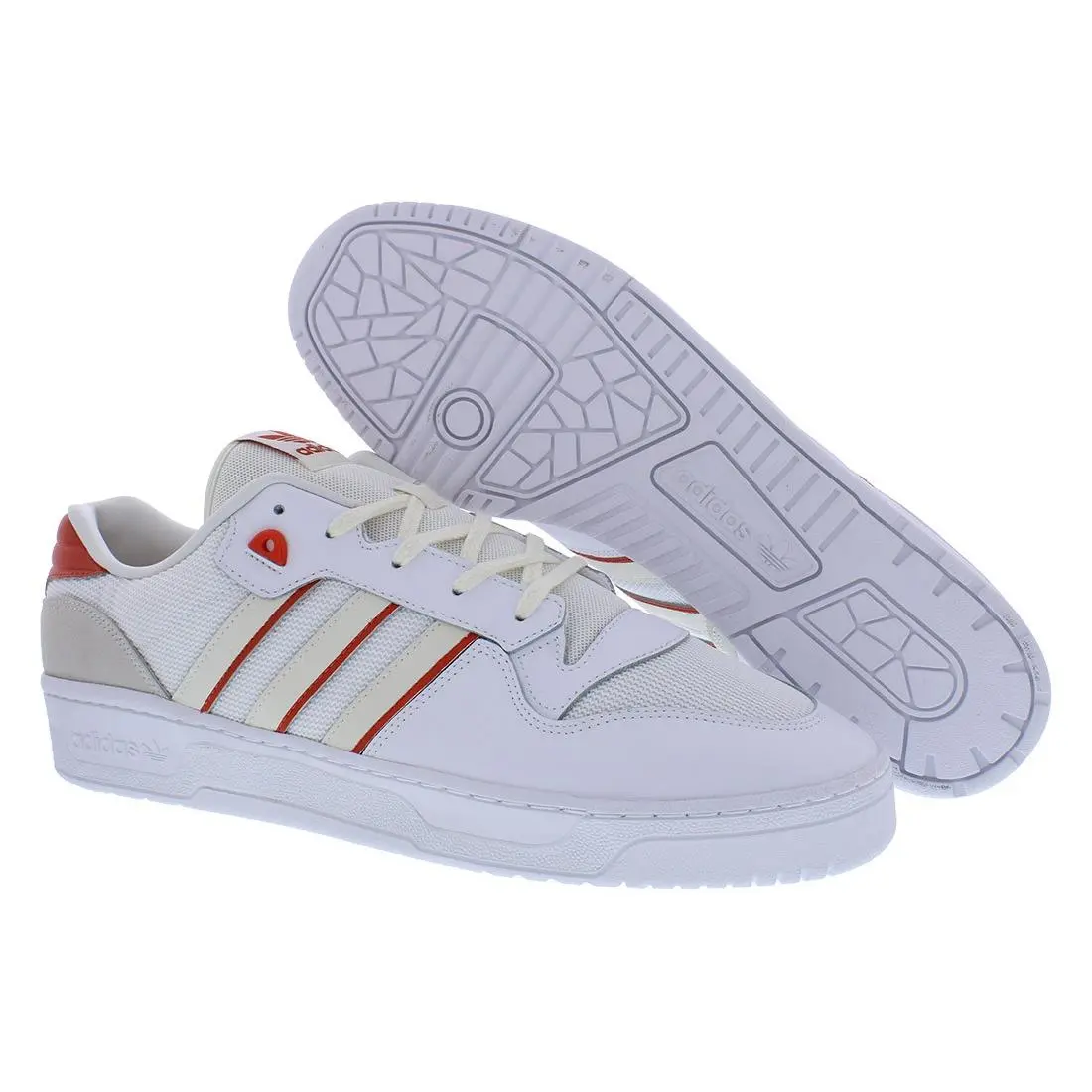 Adidas Rivalry Low Mens Shoes - Cloud White/Off White/Preloved Red, Main: White