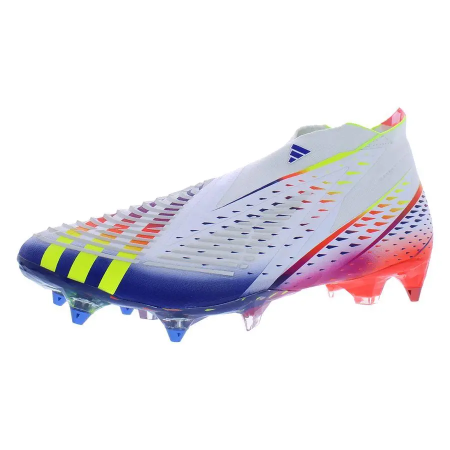Adidas Predator Edge SG Unisex Shoes - Cloud White/Solar Yellow/Power Blue, Main: Multi-Colored