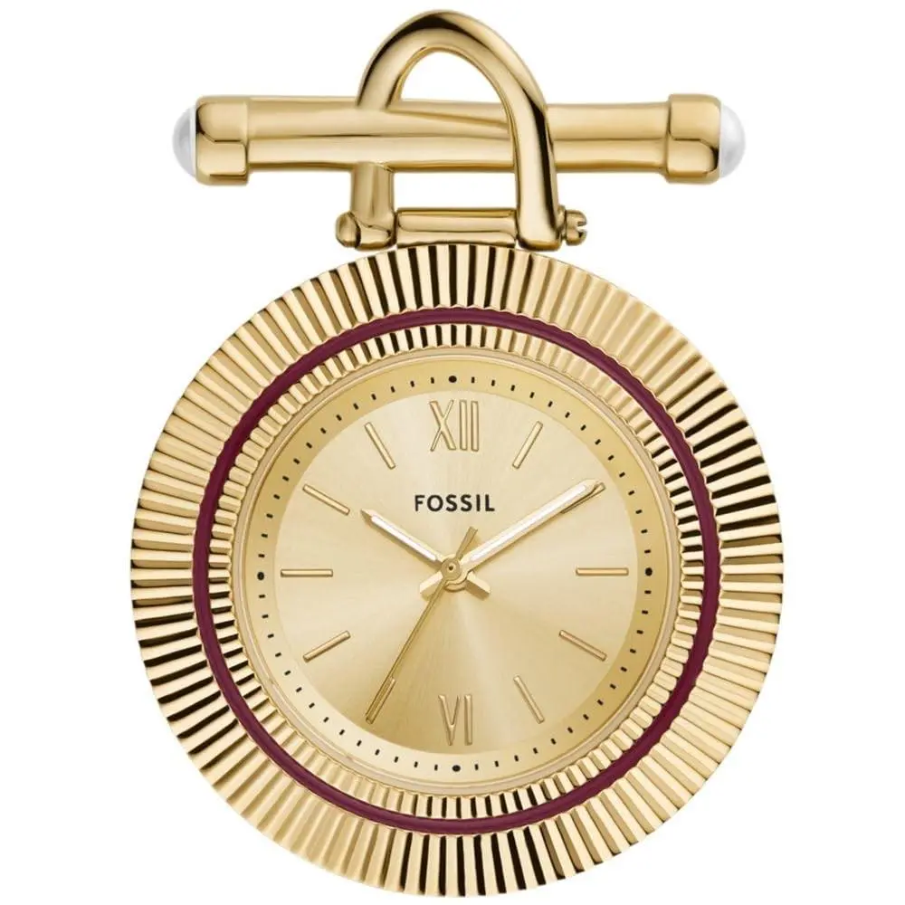 Women`s Watch Brooch Scarlette Quartz Stainless 37MM Gold Broch by Fossil