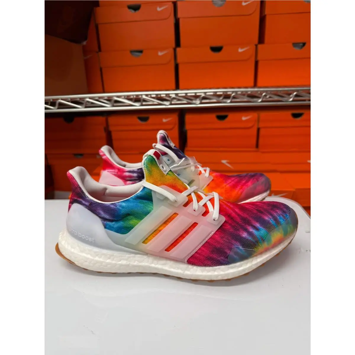 Men`s Ultraboost Nice Kicks Shoes Tie Dye White EF7775 by Adidas