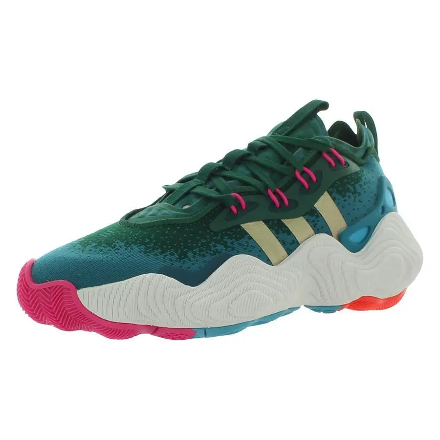 Adidas Trae Young 3 GS Boys Shoes - Green/Gold, Main: Green