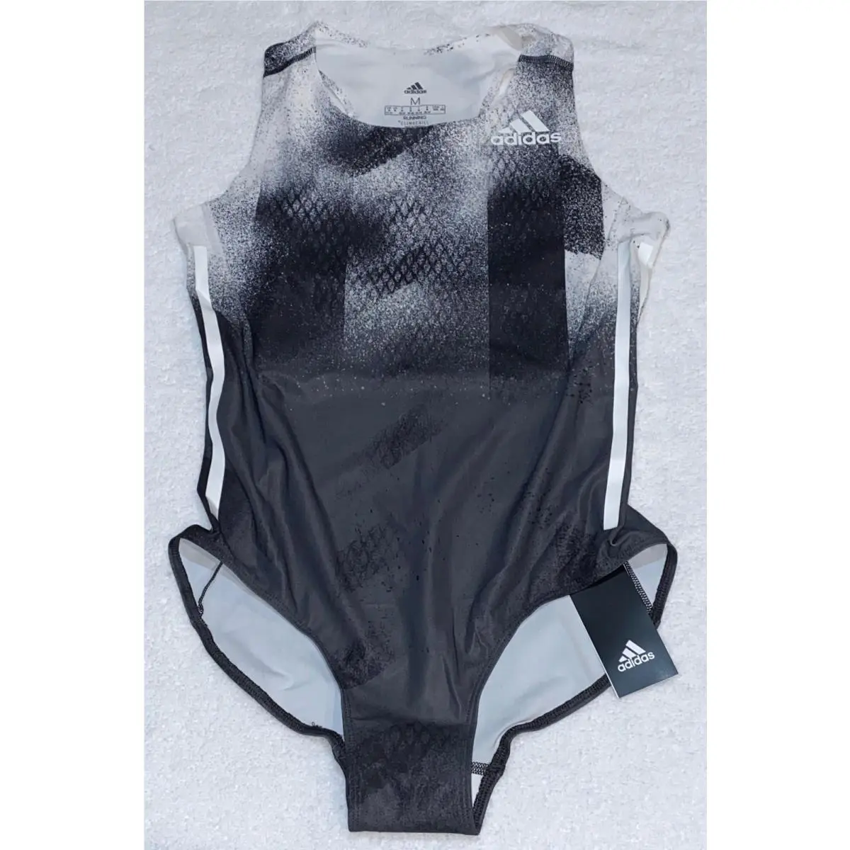 Adizero Climachill Dark Grey Black White Running Leotard Womens Sz M by Adidas