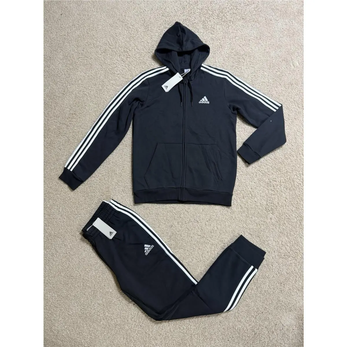 Essentials Tracksuit Mens 2 Piece Set Sweatsuit Sz M XL 2XL by Adidas