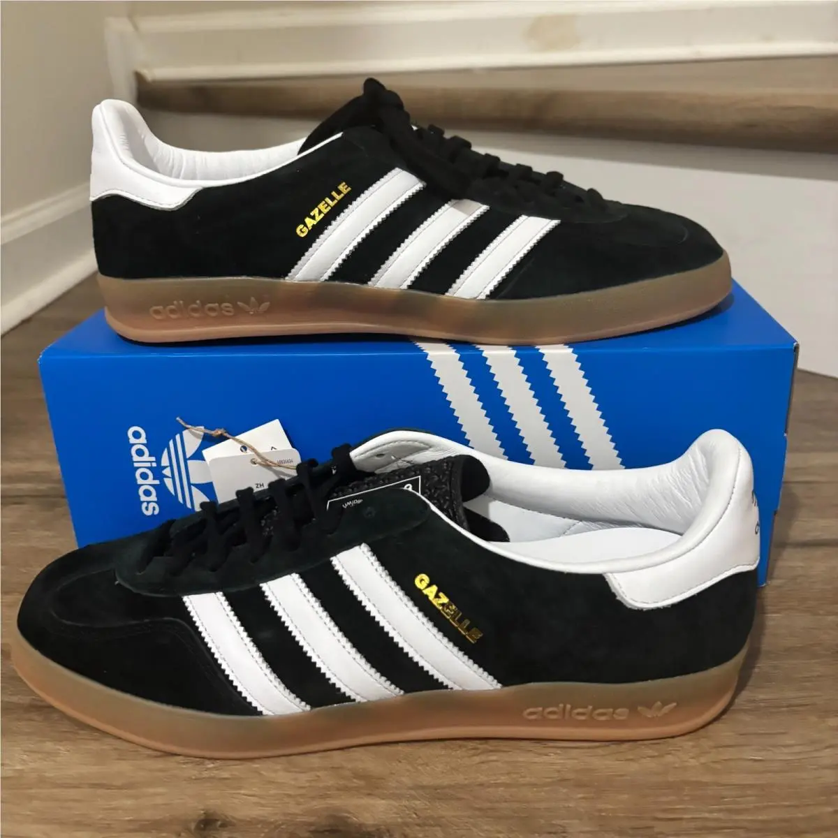 Originals Gazelle Indoor Black White Gum H06259 by Adidas