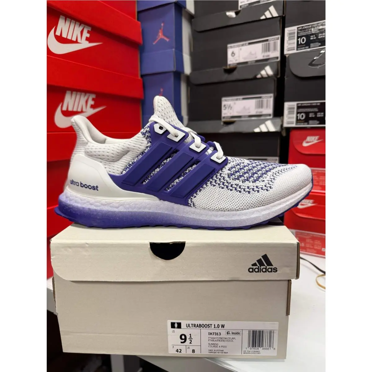 Women`s Ultraboost 1.0 White Purple Shoes IH7313 by Adidas