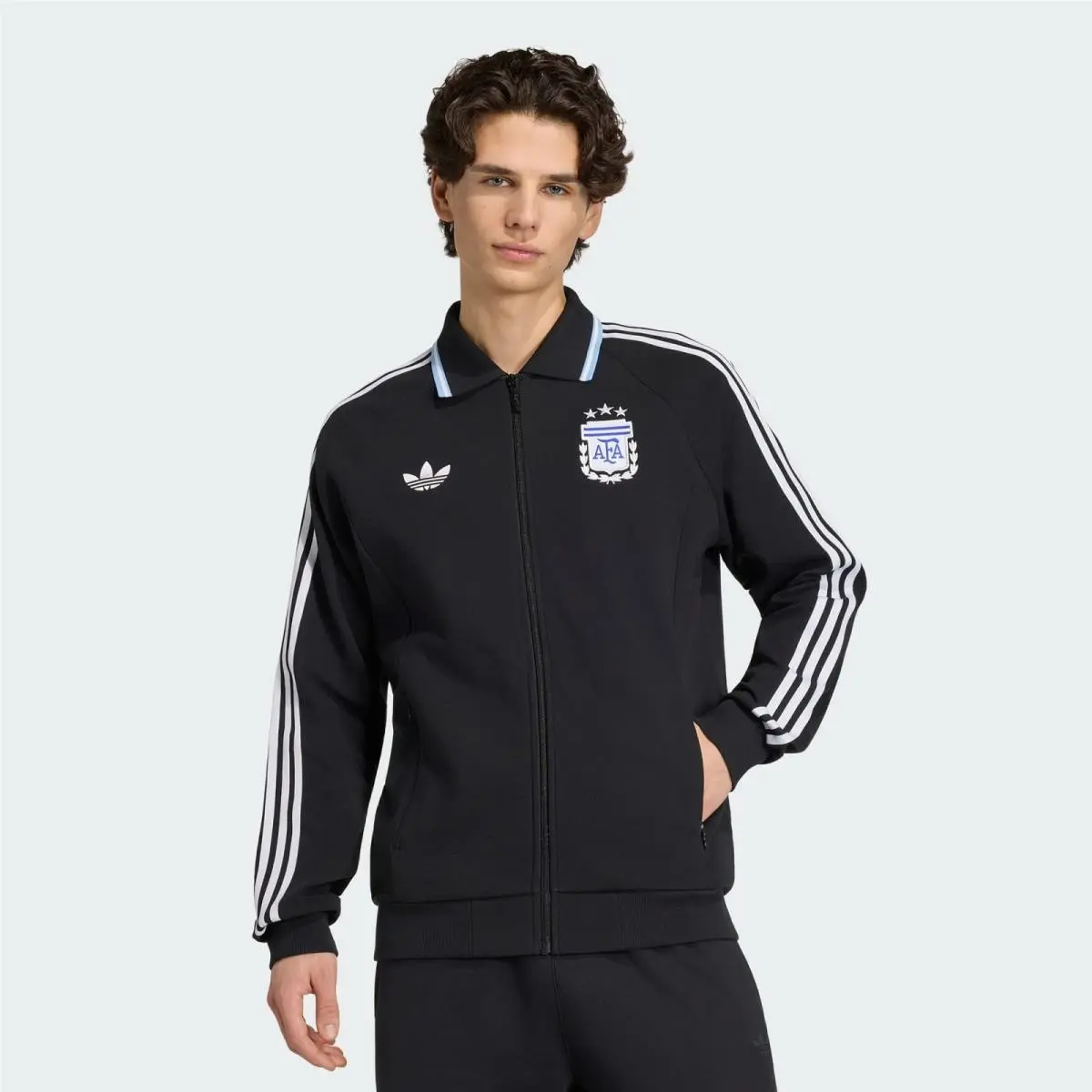 Men`s Argentina Away Anthem Jacket Black JZ6287 Regular by Adidas
