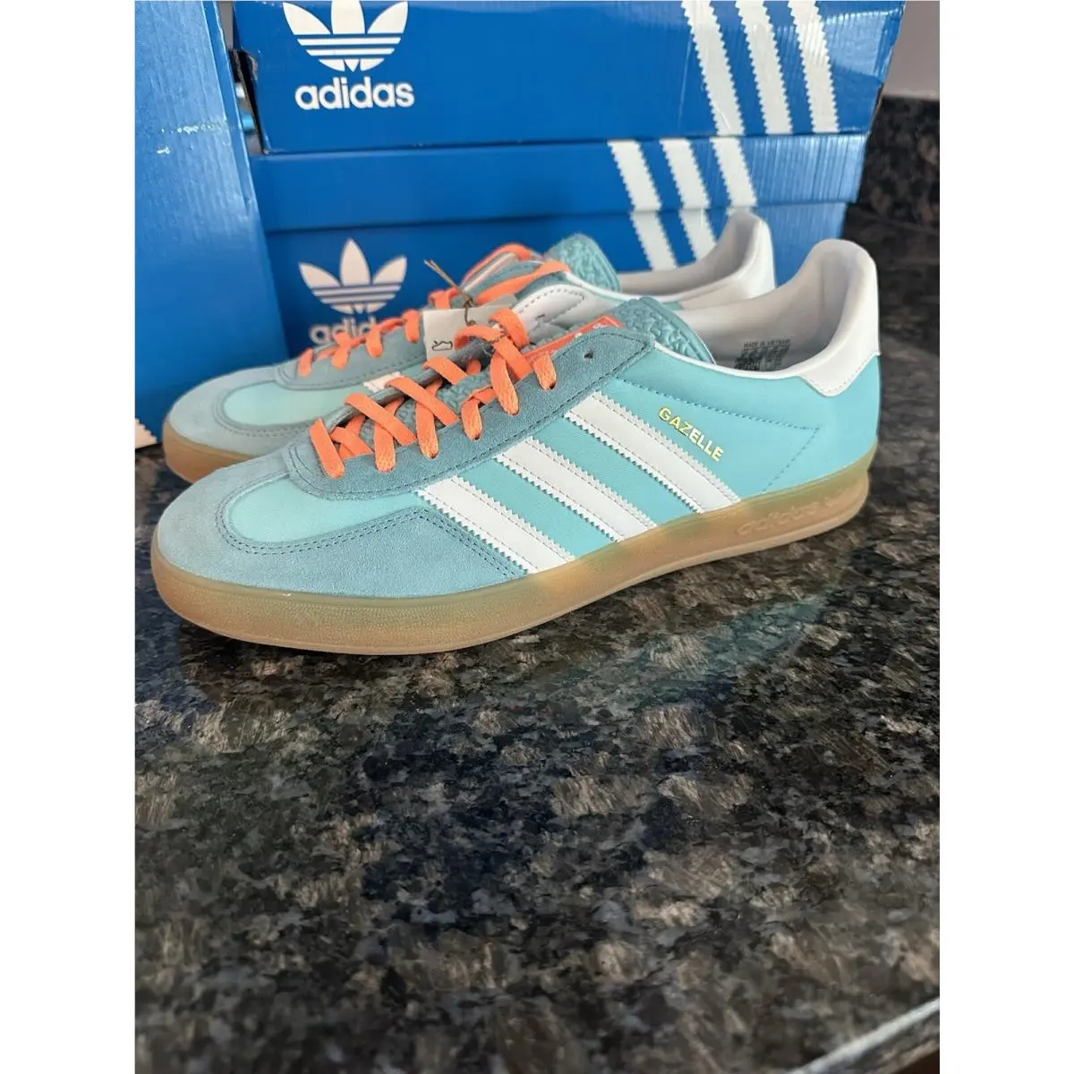 Adidas Rare Gazelle Indoor Preloved Blue Gum White Sneakers Shoes HQ9017