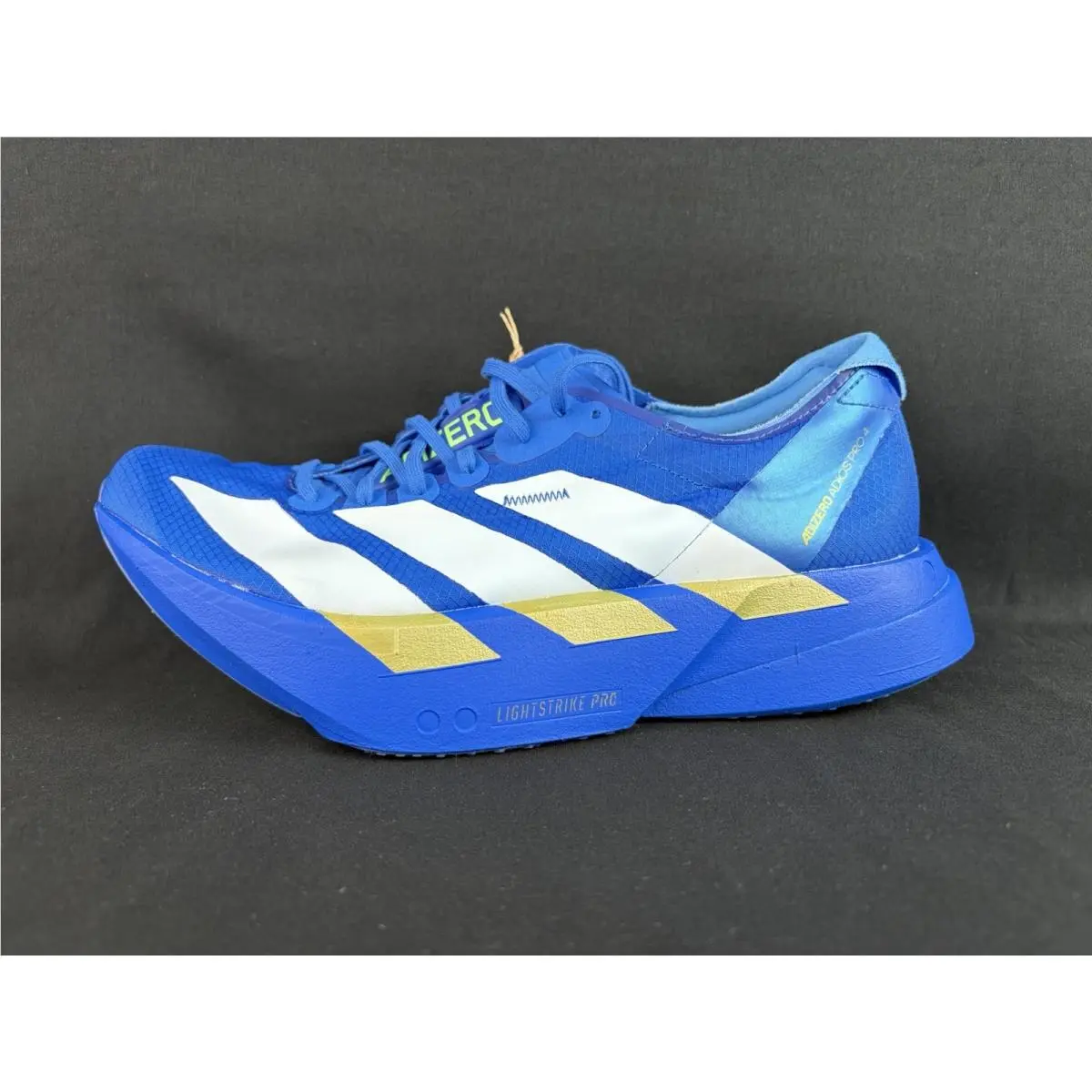 Adizero Adios Pro 4 Blue White Lime Burst Men`s Multiple Sizes JP6622 by Adidas