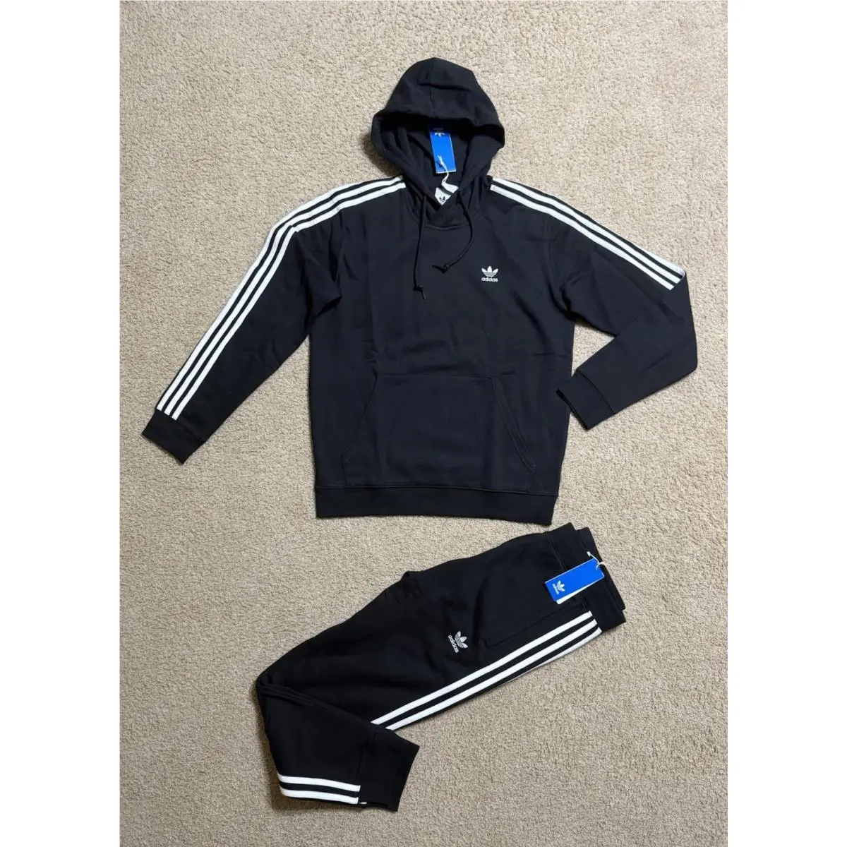 Originals Tracksuit Mens Black 2 Piece Set Sweatsuit All Sizes Regular by Adidas