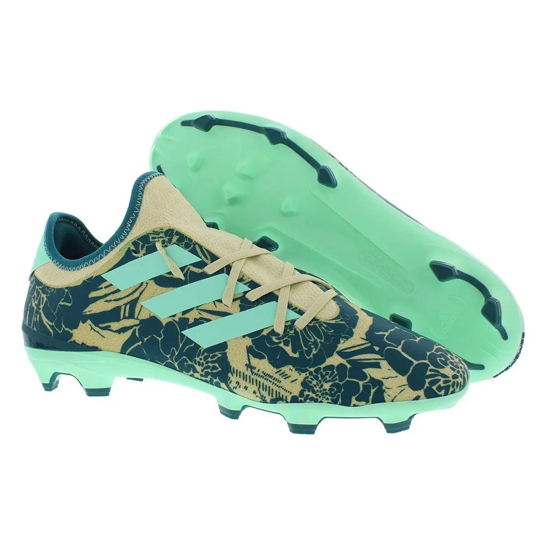 Adidas Gamemode Knit Firm Ground Mens Shoes - Sandy Beige/Pulse Mint/Legacy Teal, Main: Green