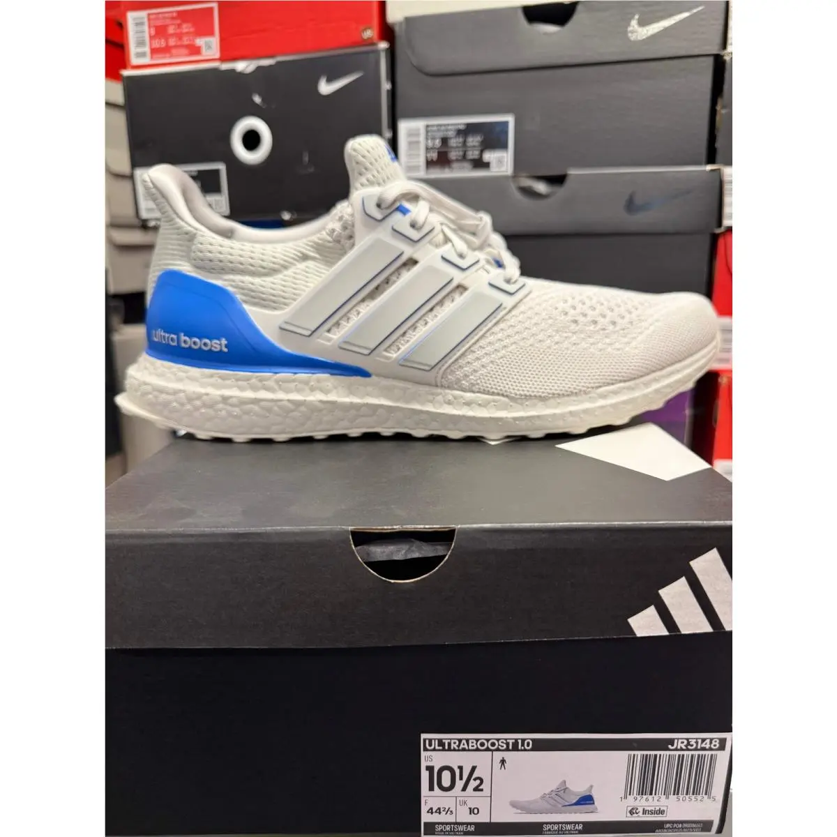 Men`s Ultraboost 1.0 Grey Blue Shoes JR3148 by Adidas