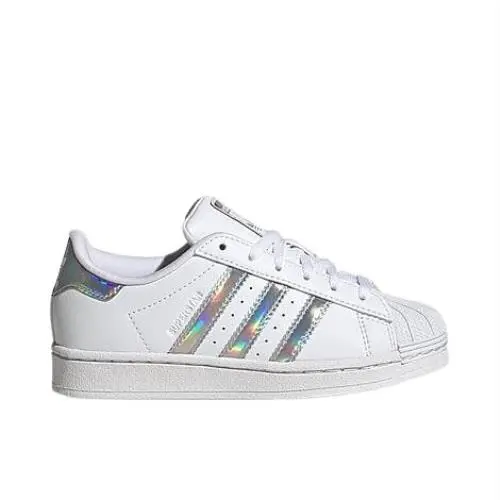Kid`s Superstar Tennis Shoes Silver Dawn/White by Adidas