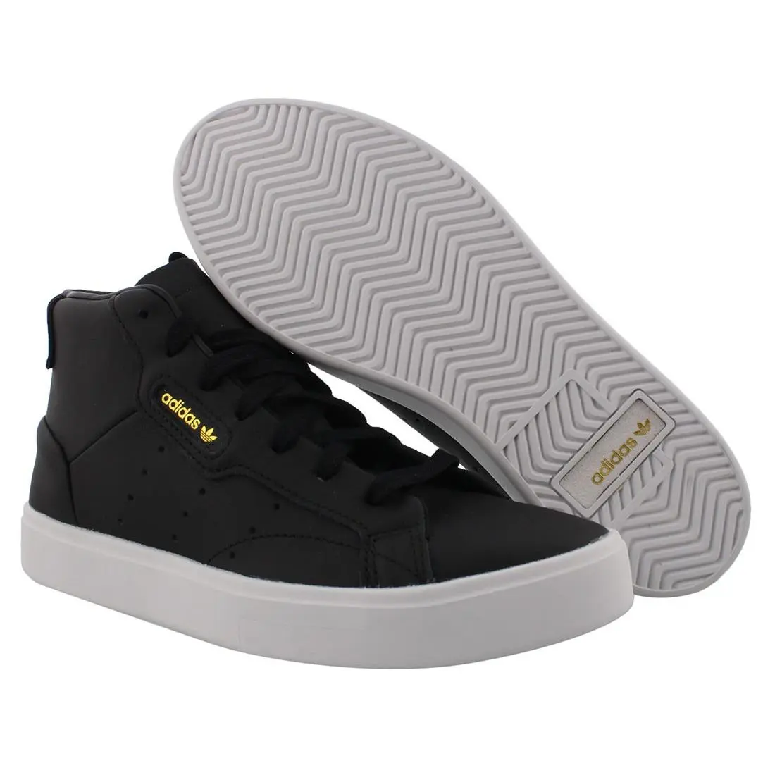 Adidas Originals Sleek Mid Womens Shoes - Black/White, Main: Black