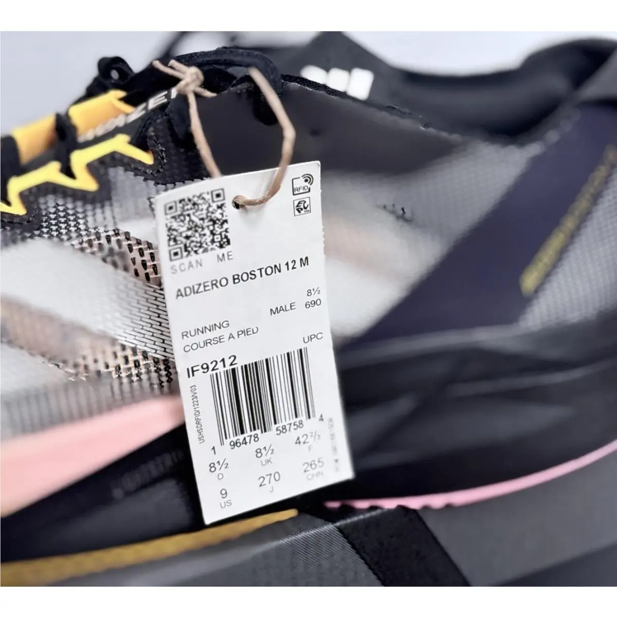 Adidas shoes - adidas Adizero Boston 12 - Adizero Boston - IF9212 - Core Black/ Zero Metallic/ Spark 13
