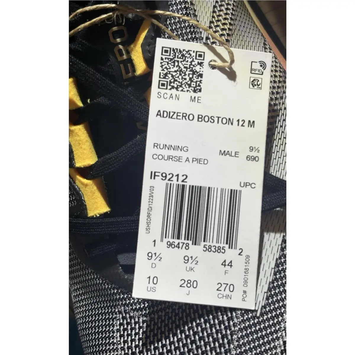 Adidas shoes - adidas Adizero Boston 12 - Adizero Boston - IF9212 - Core Black/ Zero Metallic/ Spark 15