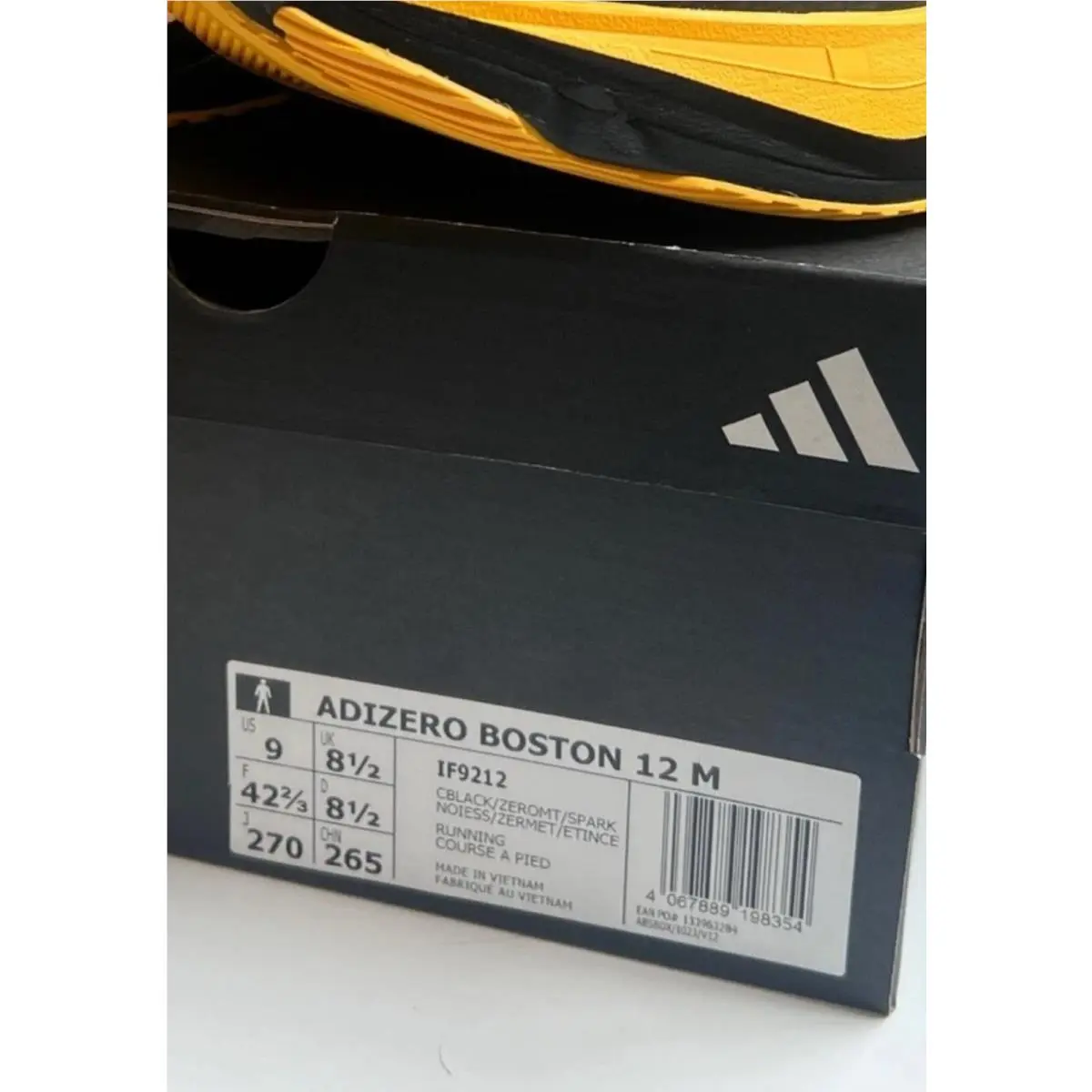 Adidas shoes - adidas Adizero Boston 12 - Adizero Boston - IF9212 - Core Black/ Zero Metallic/ Spark 38