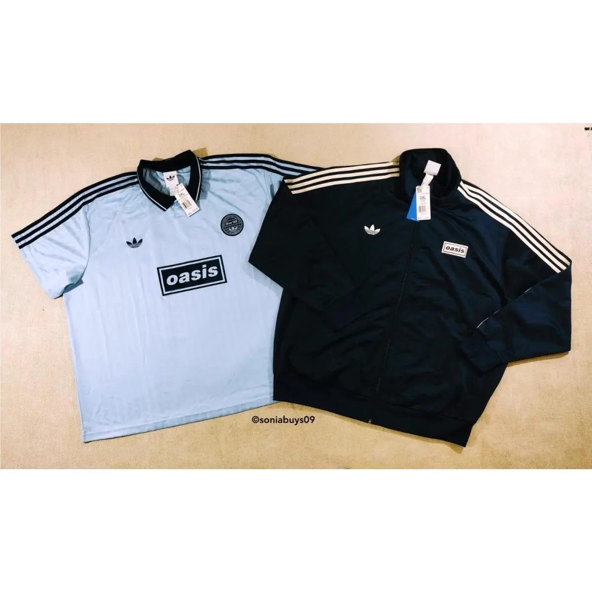 x Oasis Firebird Track Top Jacquard Jersey Night Indigo/sky Size 2XL by Adidas