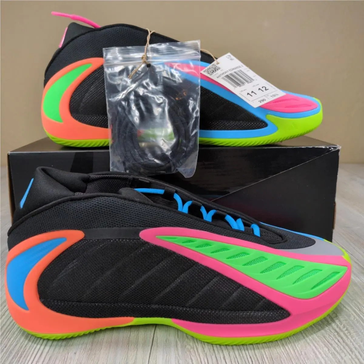 AE 2 Basketball Shoes Black Multi-color Mens Sizes 10-14 KK0645 by Adidas