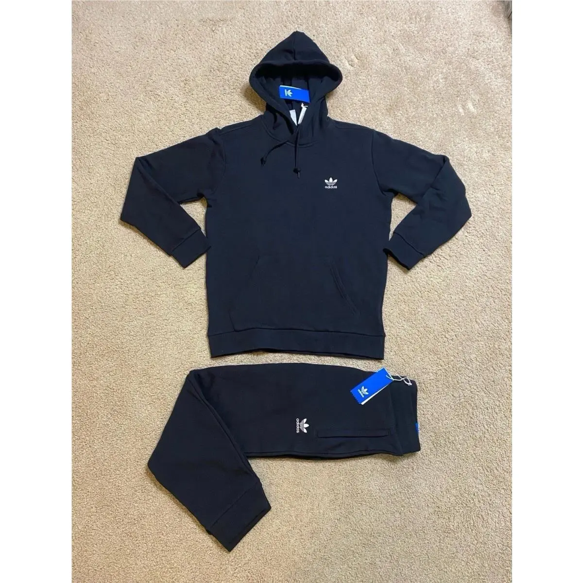 Originals Tracksuit Mens Black 2 Piece Set Sweatsuit Size L XL by Adidas