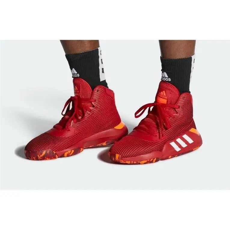 EE3898 Pro Bounce 2019 Men`s Mid Top Red Basketball Comfort Shoes by Adidas