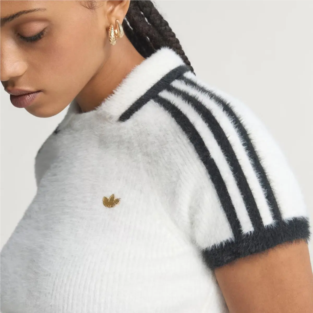 Adidas Women`s Originals Knitted Cali Crop Trefoil T-shirt Top Tee KE1301