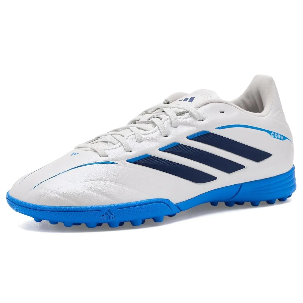 Children Unisex Shoes  Kids Copa Pure IV League Turf Little Kid/big Kid Zero Metallic/Dark Blue/Lucid Ray Blue by Adidas