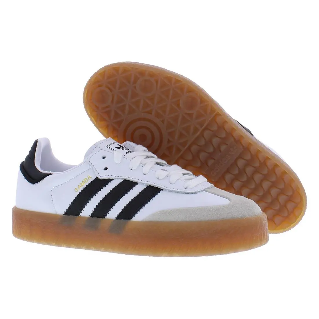 Adidas Sambae Womens Shoes - White/Black/Gold Metallic, Main: White