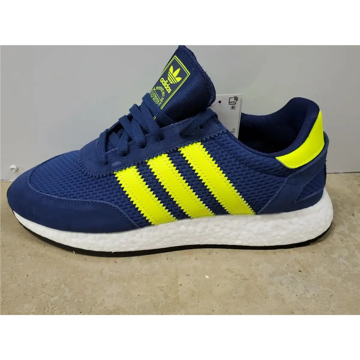 I-5923 Dark Blue Solar Yellow F3470 Men`s Running Shoes by Adidas