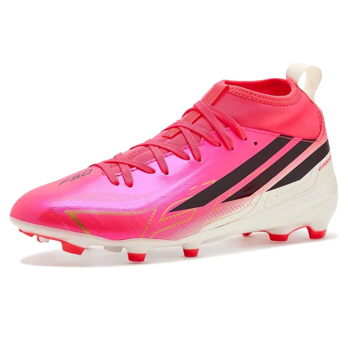 Adidas Kids F50 Hyperfast League Mid Firm Ground Toddler/little Kid/big Kid - Solar Turbo/Core Black/Gold Metallic