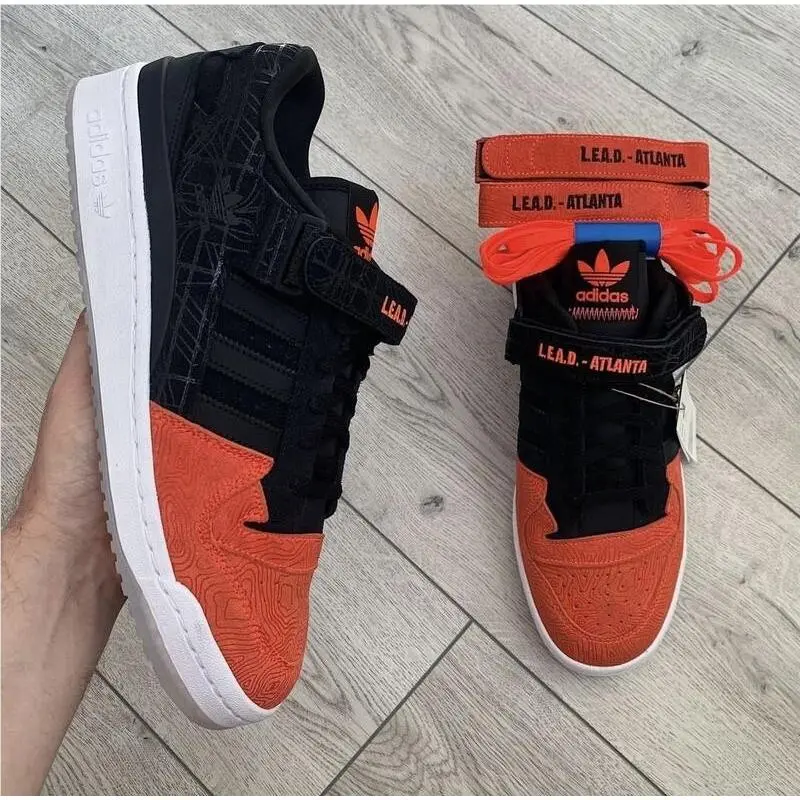 Mens  Originals Forum Low Atlanta Core Black Vivid Red Casual GZ6604 by Adidas