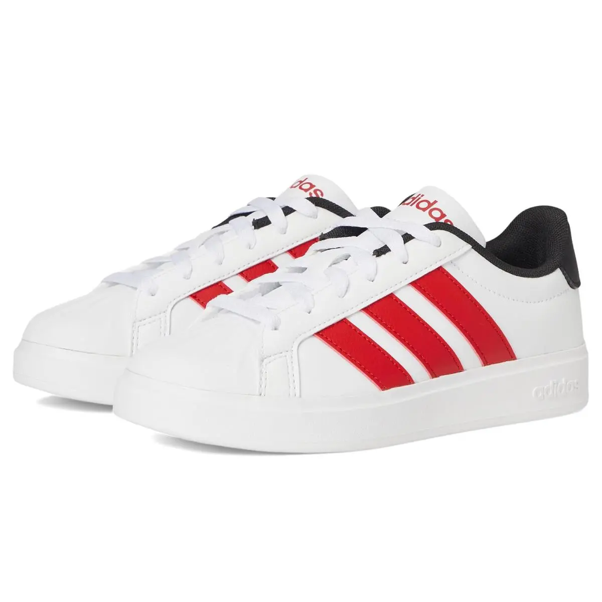 Children Unisex Shoes  Kids Streetalk Shoes Big Kid White/Better Scarlet/Black by Adidas