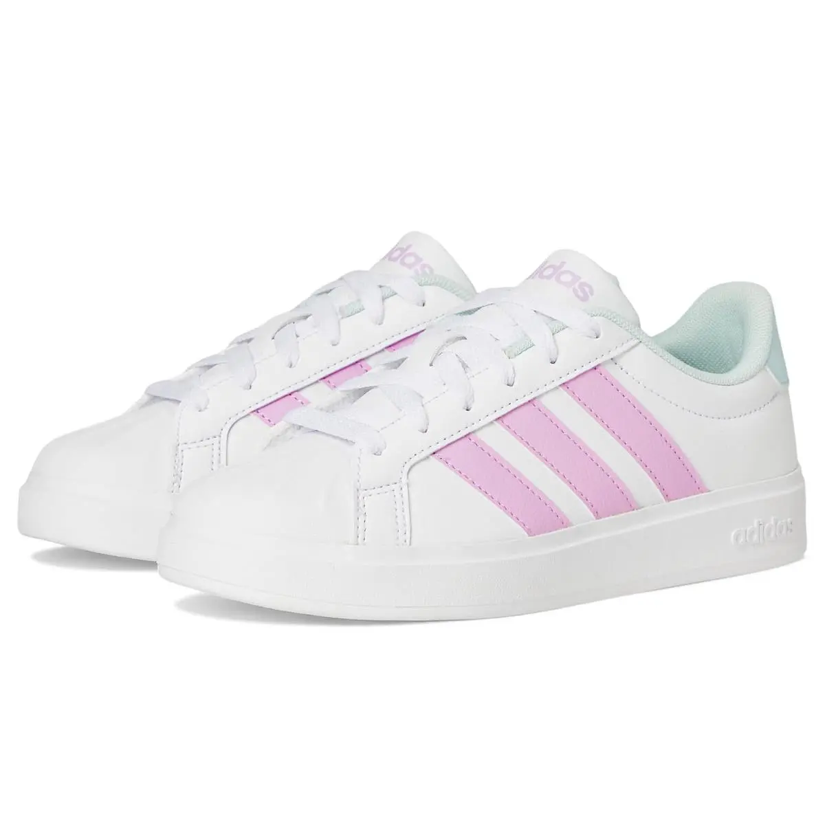 Children Unisex Shoes  Kids Streetalk Shoes Big Kid White/Bliss Lilac/Halo Mint by Adidas
