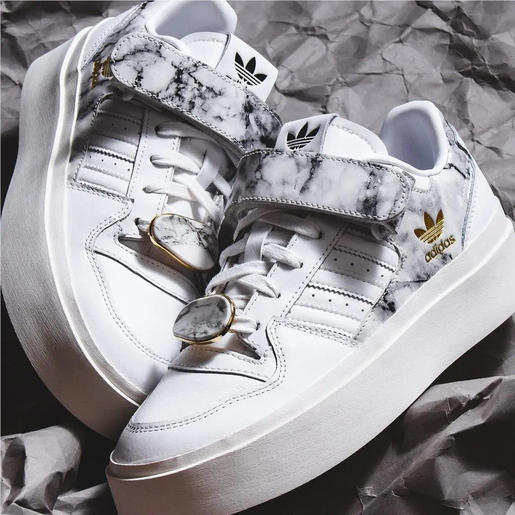 Forum Bonega Shoes Cloud White / Gold Metallic Women`s Shoes GY1541 by Adidas