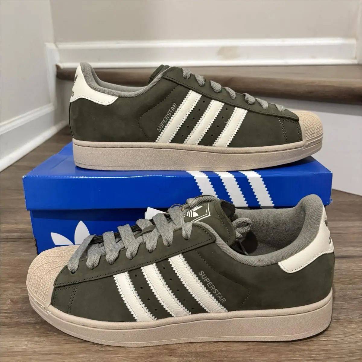 Adidas Originals Superstar II Men`s Shoes IH9315 Olive Strata / Off White