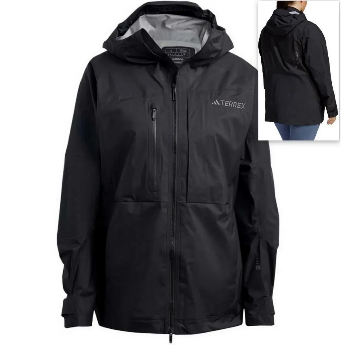 Terrex Xploric Rain.rdy Hiking Jacket Women`s Plus Size 4X Black HN2944 by Adidas