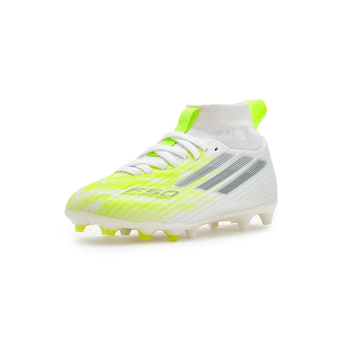 Children Unisex Sneakers Athletic Shoes  Kids White/Iron Metallic/Yellow by Adidas