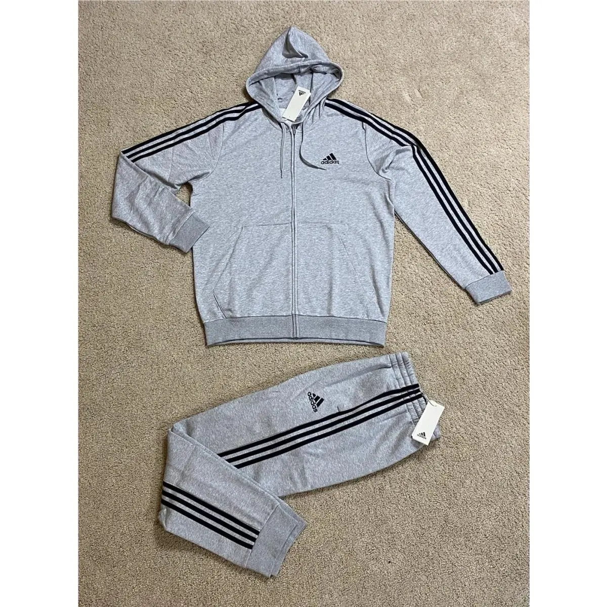 Essentials Tracksuit Mens 2 Piece Set Sweatsuit Multiple Sz Regular by Adidas