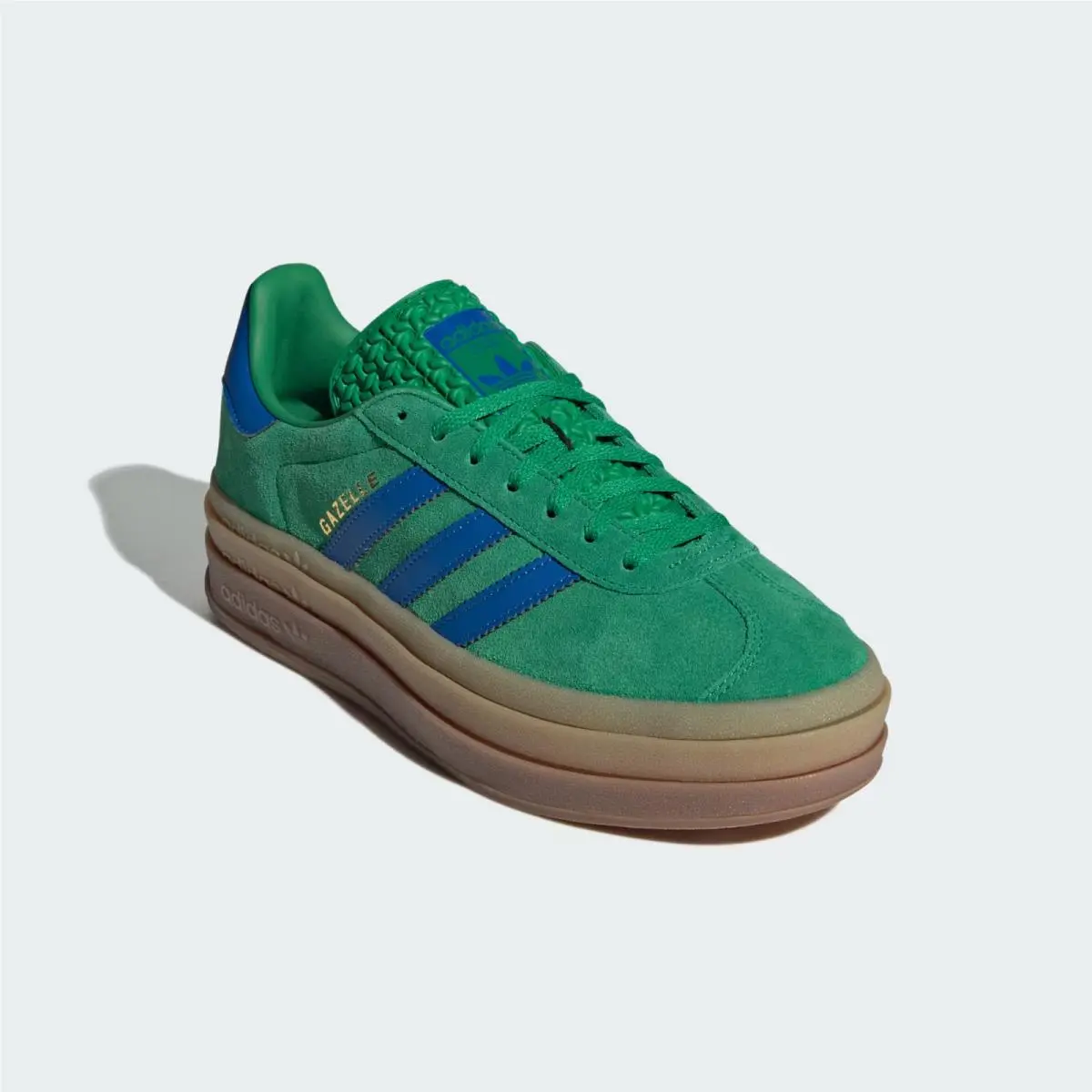 Gazelle Bold IE1370 Sneakers Womens US 9 Green Blue Platform Shoes HAM834 by Adidas