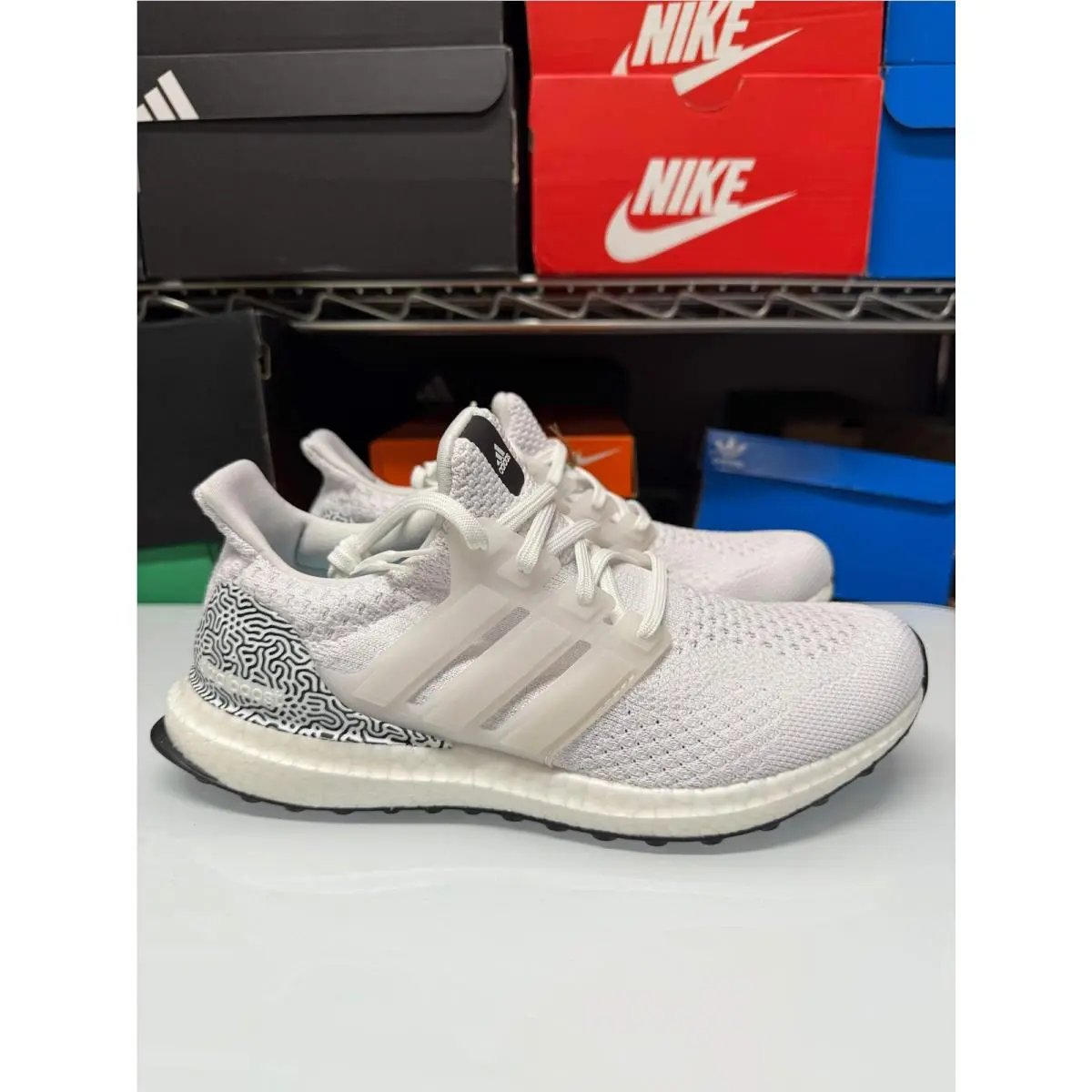 Women`s Ultraboost Dna Shoes White Black Pattern GV8718 by Adidas